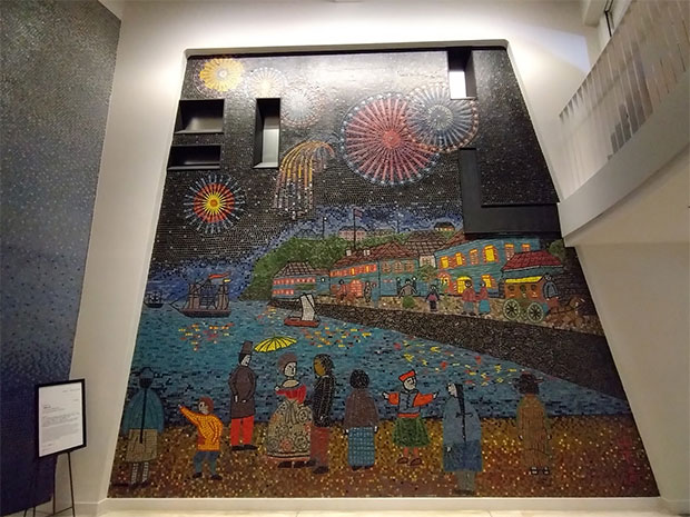 横浜マリンタワー モザイク画「開港当時の横浜」