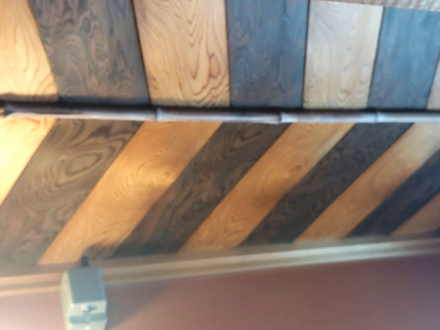 旧斎藤氏別邸庭園 矢羽模様の天井板