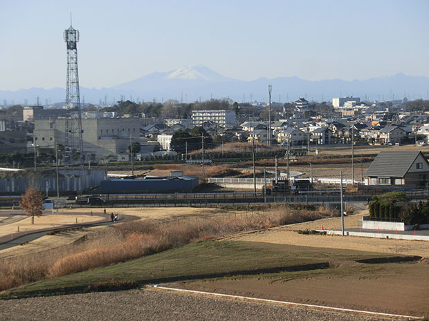 丸墓山古墳から見た忍城