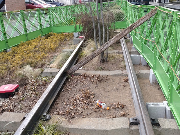 実際に使われていた枕木とレール